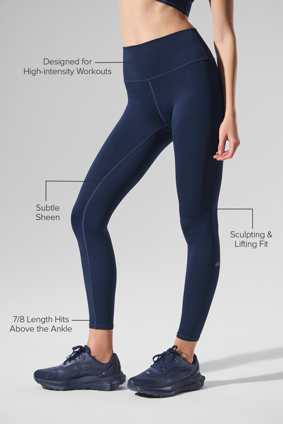 Legging Taille Haute Airlift 7/8 - Navy