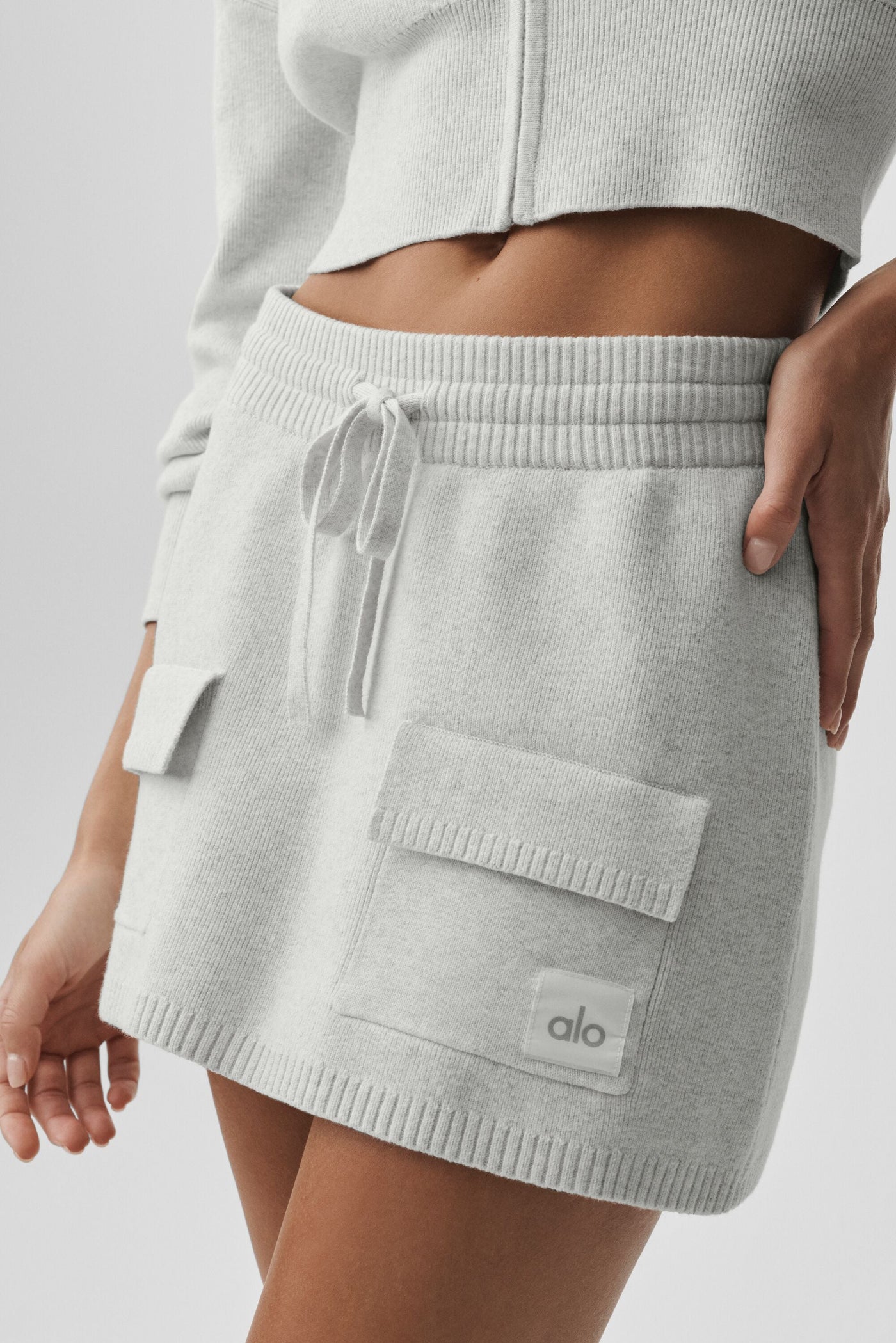 Jupe Cargo Scholar Knit - White Heather