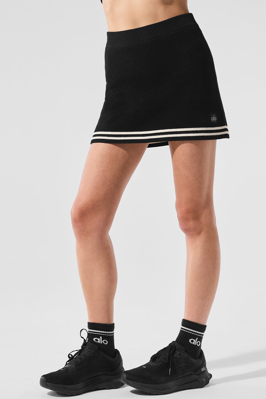 Jupe En Maille Tennis Club - Noir/Ivory