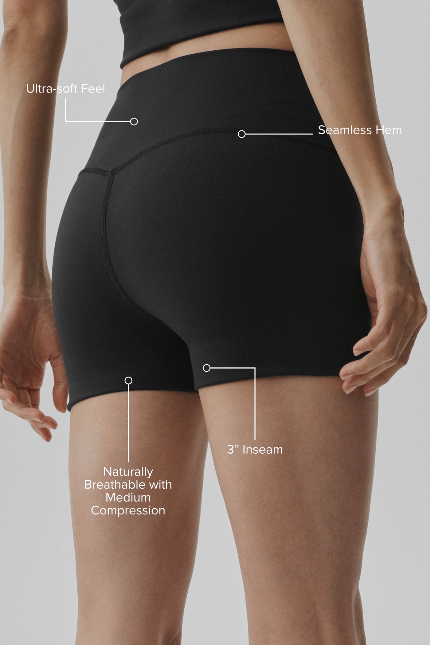Short Taille Haute ALO Softsculpt Precision 3" - Noir