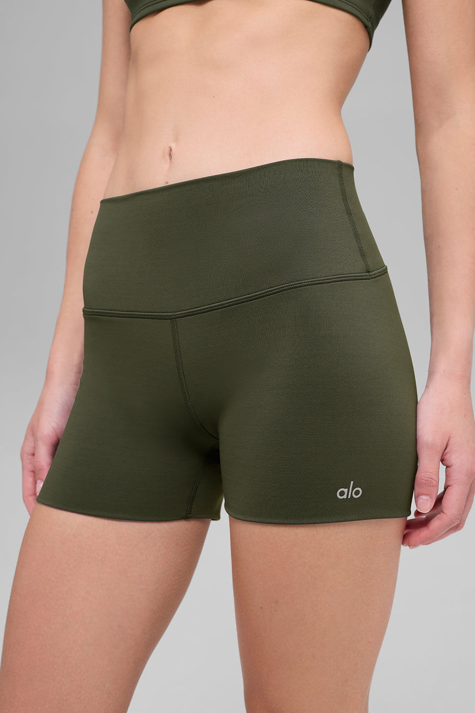 Short Taille Haute ALO Softsculpt Precision 3" - Green Olive
