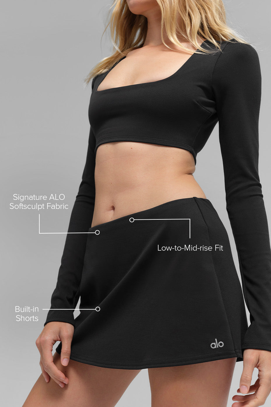 Mini Jupe ALO Softsculpt Precision - Noir