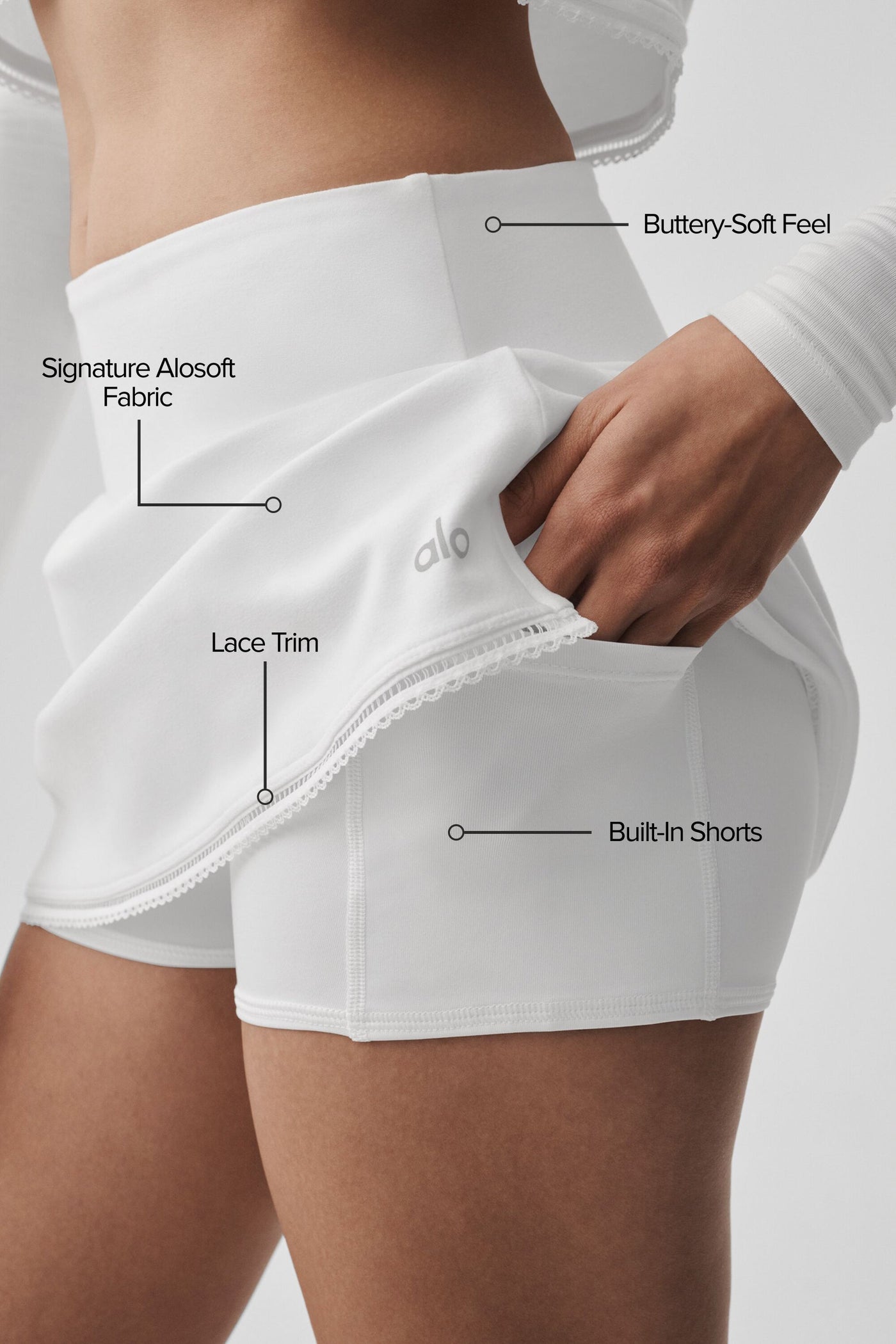 Jupe De Tennis Alosoft Affection - Blanc