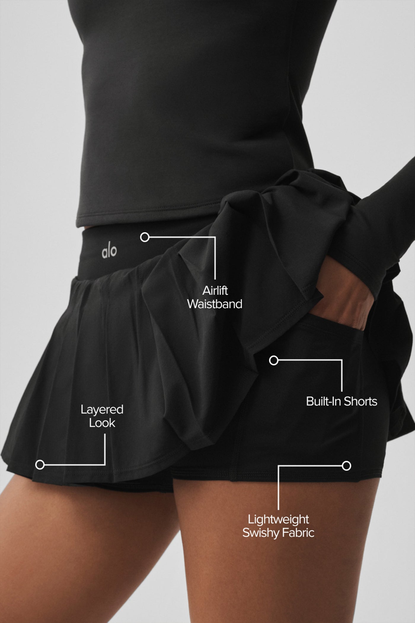 Jupe De Tennis Double Or Nothing - Noir