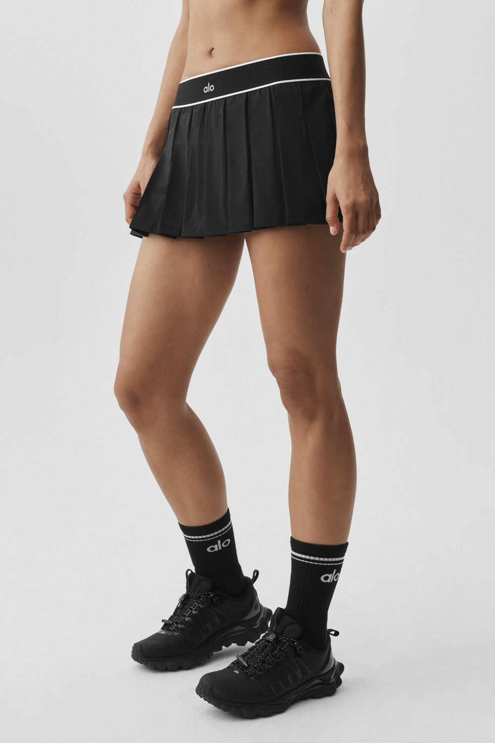 Jupe De Tennis Taille Basse Amp It Up - Noir