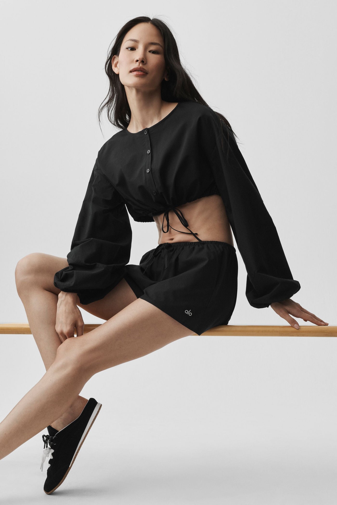 Short Taille Haute En Coton Real Deal - Noir
