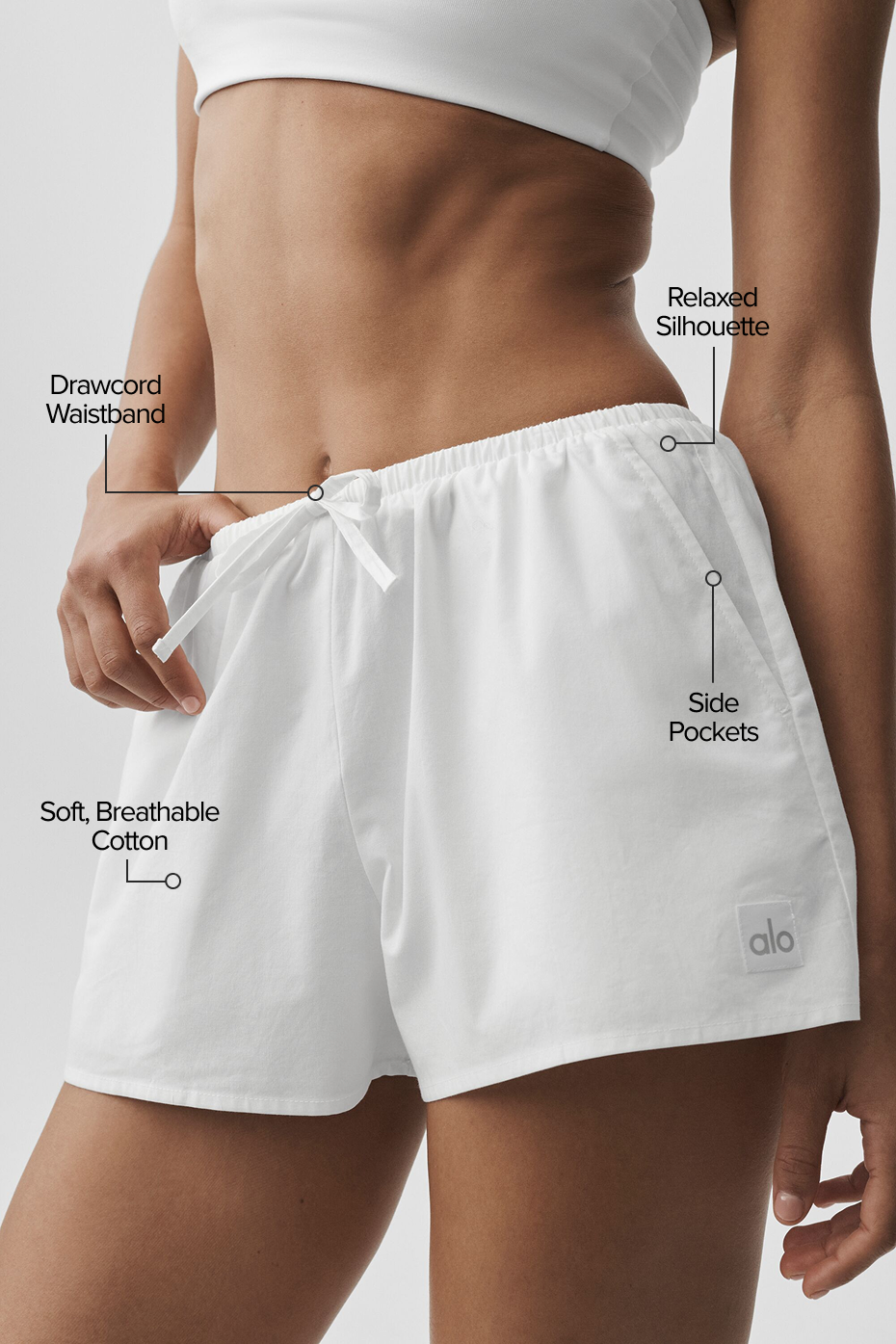 Short Taille Haute En Coton Real Deal - Blanc