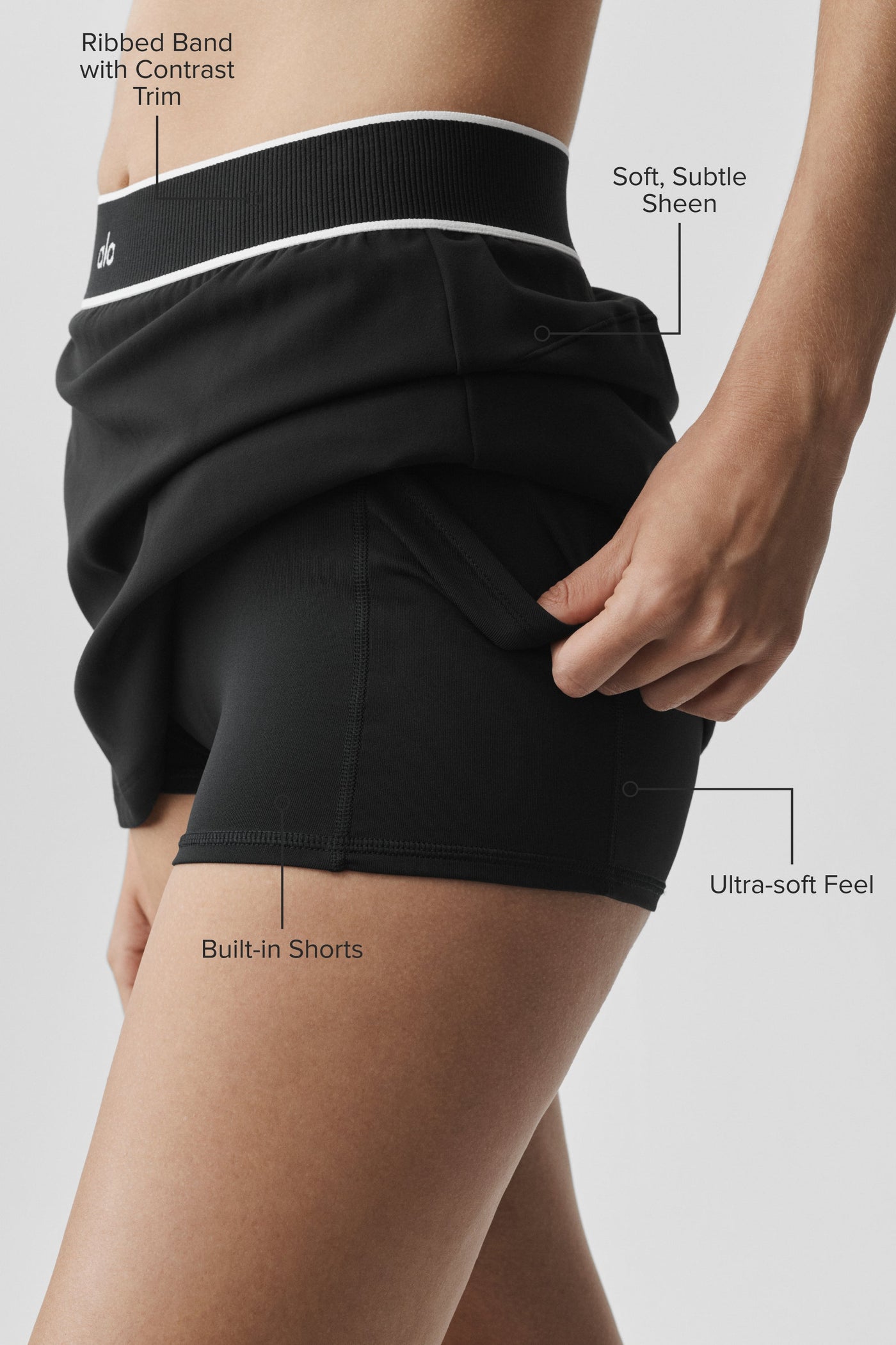 Jupe De Tennis ALO Softsculpt Amp It Up - Noir