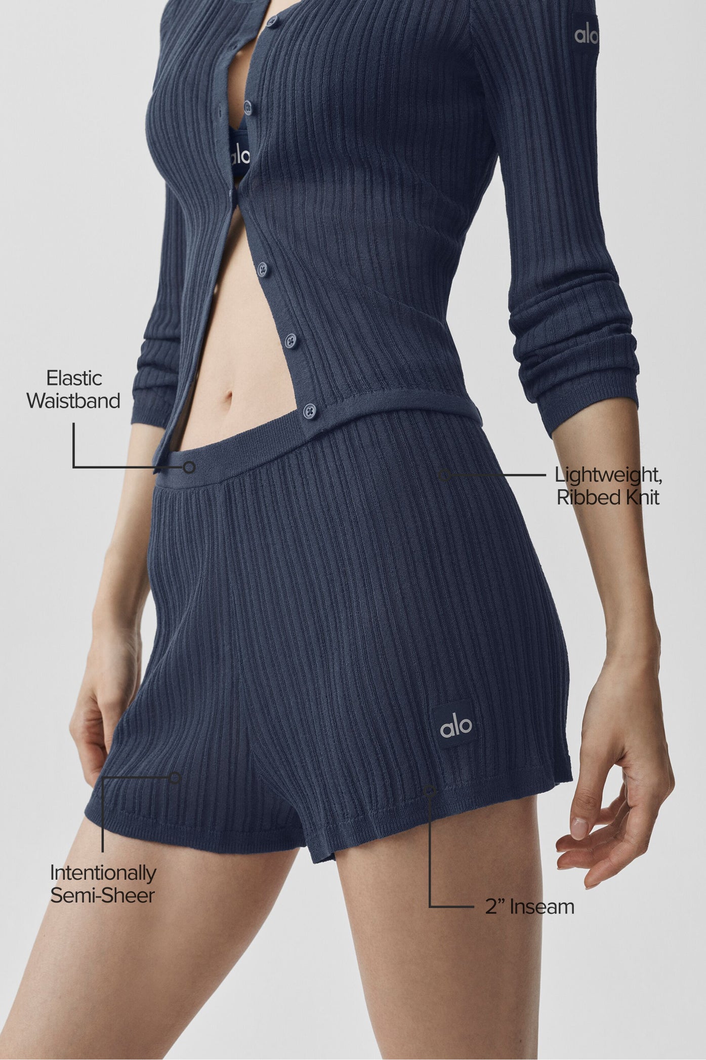 Short Taille Haute Sunlit Sweater - Navy