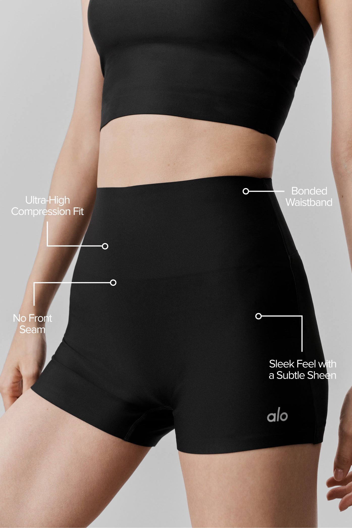 Short profilé taille haute Airlift 3" - Noir