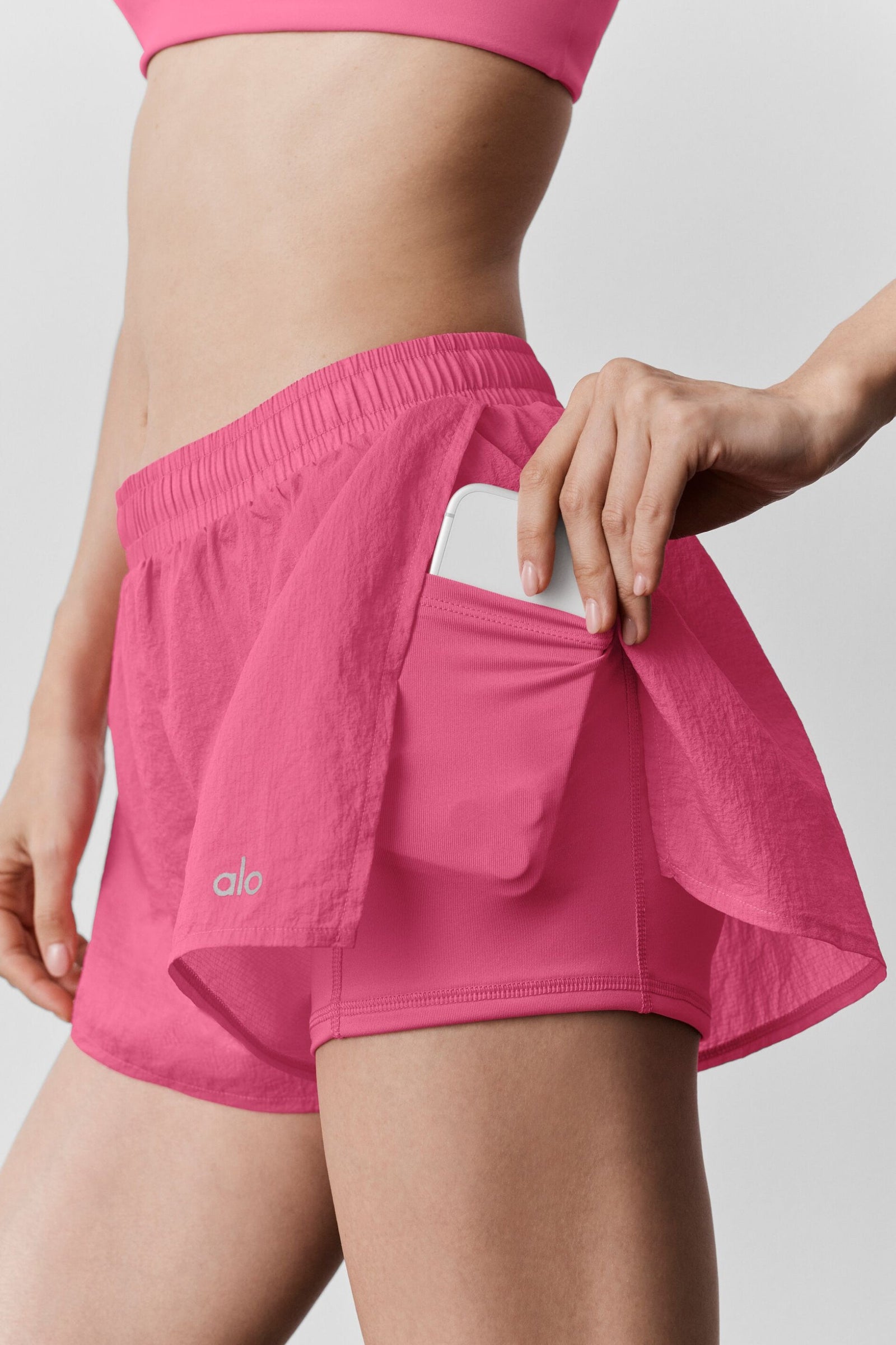 Short Taille Mi-Haute Go Time - Paradise Pink