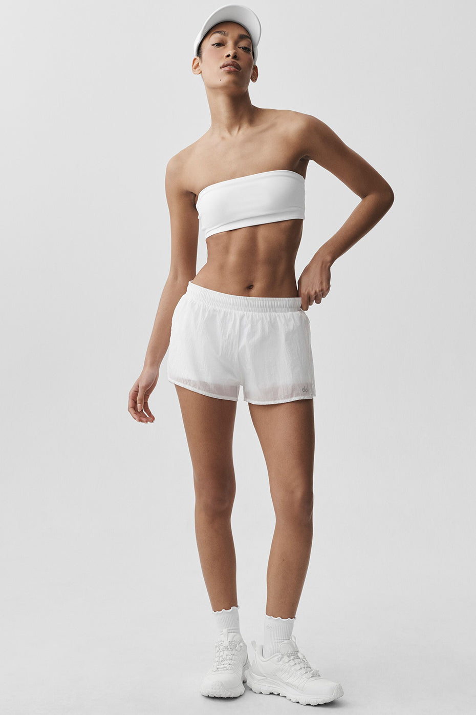 Short Taille Mi-Haute Go Time - Blanc