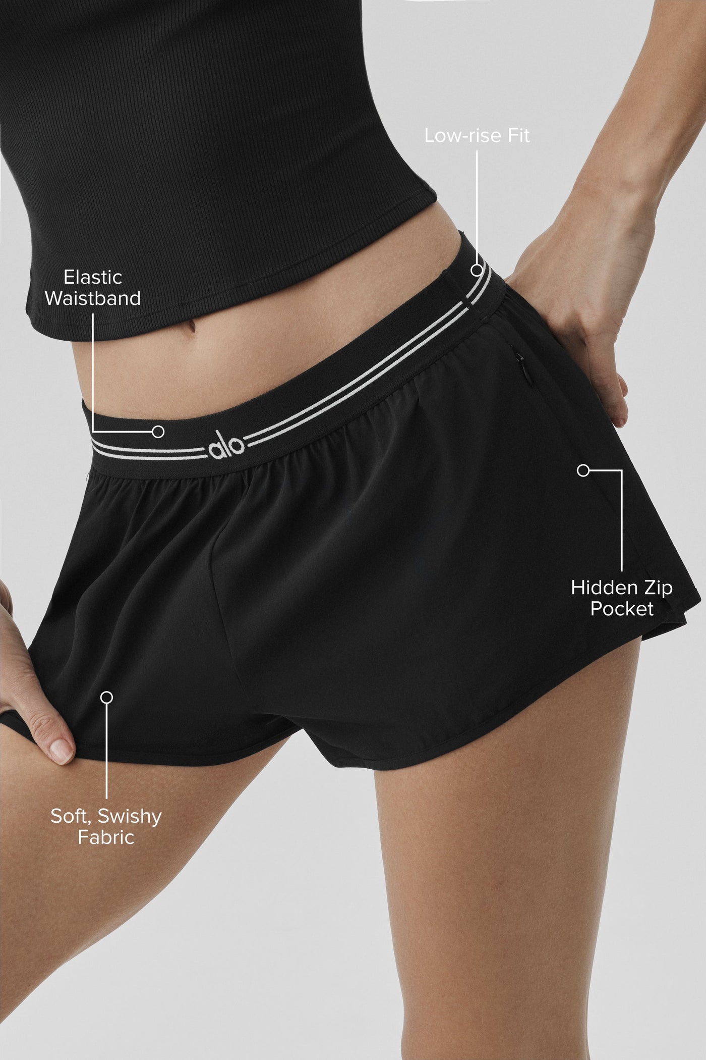 Short de course Full Stride Micro - Noir