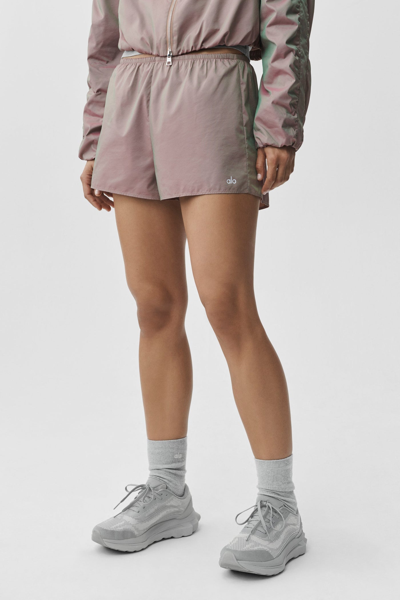 Short Prismatic taille haute - Feu de lune rose