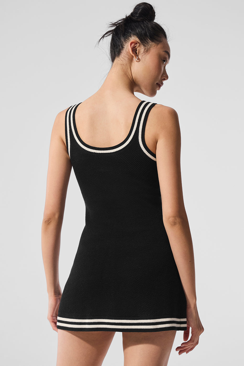 Robe En Maille Tennis Club - Noir/Ivory