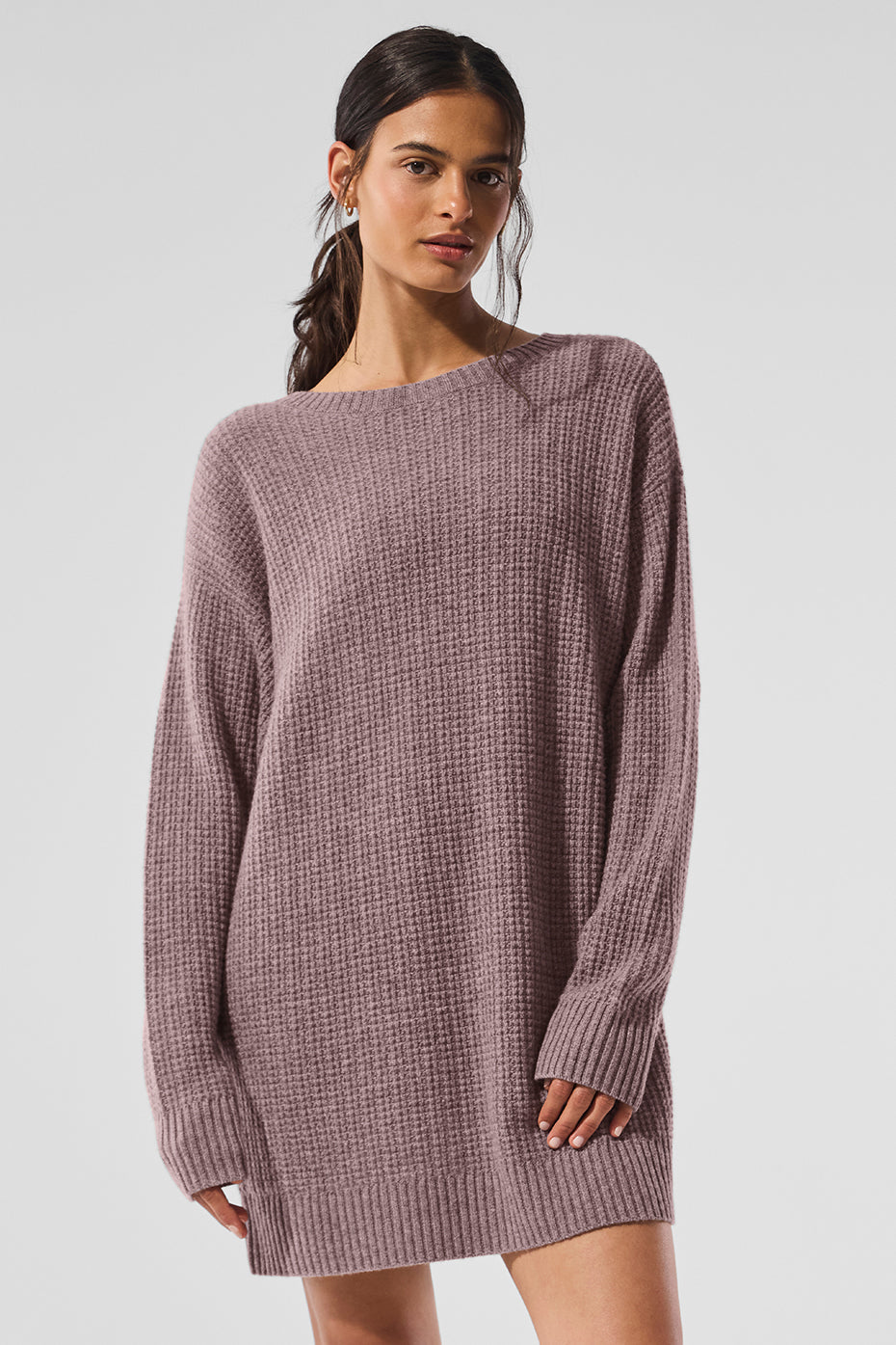 Robe En Cachemire Plush Waffle - Mushroom Heather