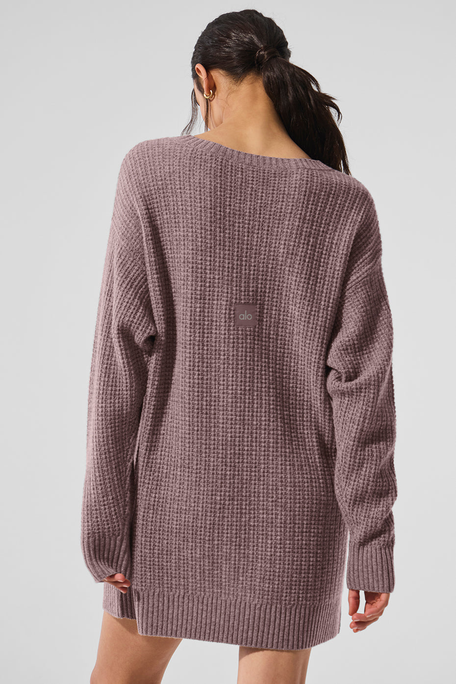 Robe En Cachemire Plush Waffle - Mushroom Heather