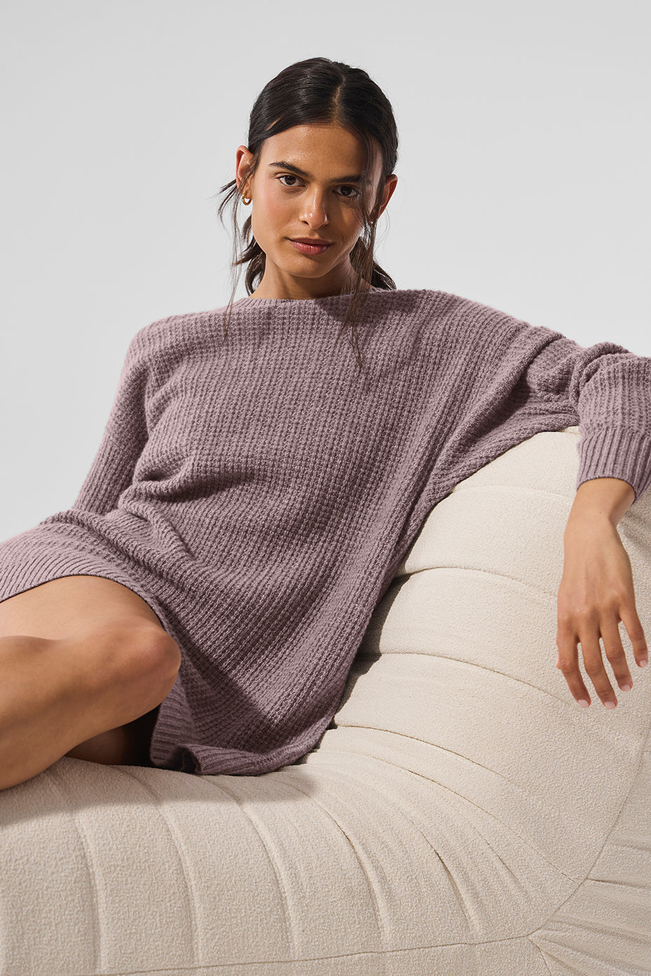 Robe En Cachemire Plush Waffle - Mushroom Heather
