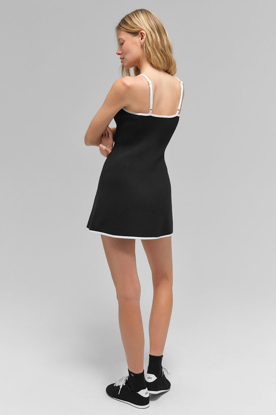 Robe En Maille Côtelée Highline - Noir/Blanc