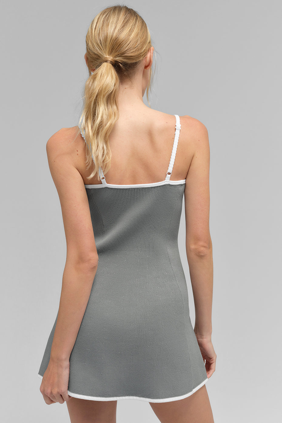 Robe En Maille Côtelée Highline - Lunar Grey/Blanc