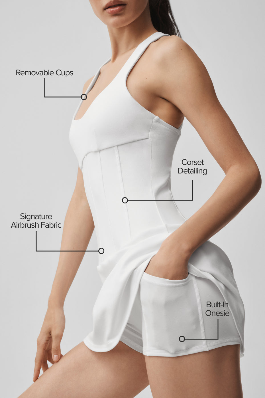 Robe De Tennis Corset Airbrush Sparks Fly - Blanc