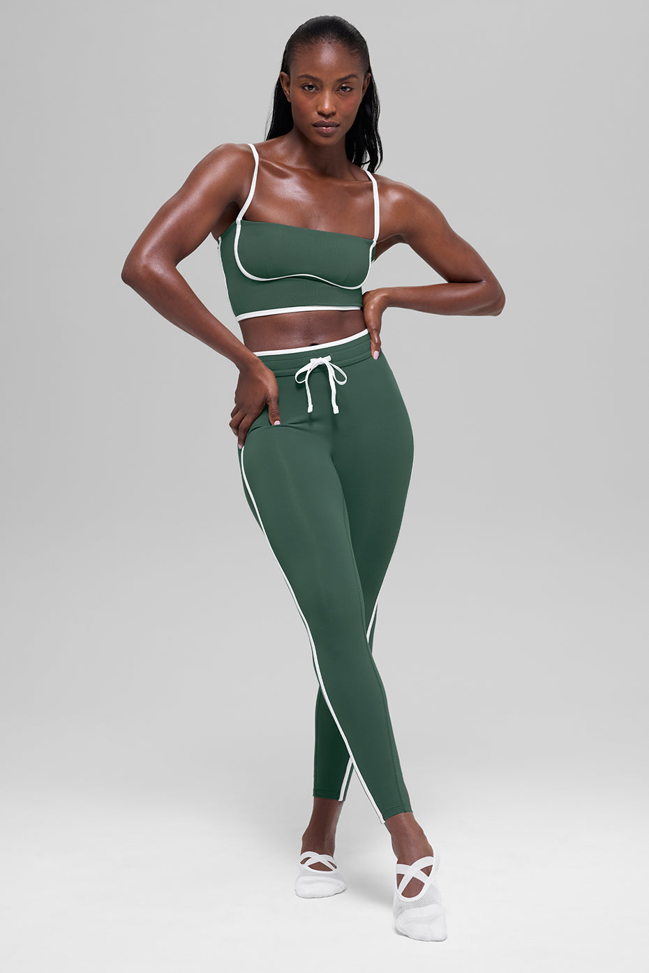 Débardeur Brassière Airbrush Streamlined - Clover Green/Blanc