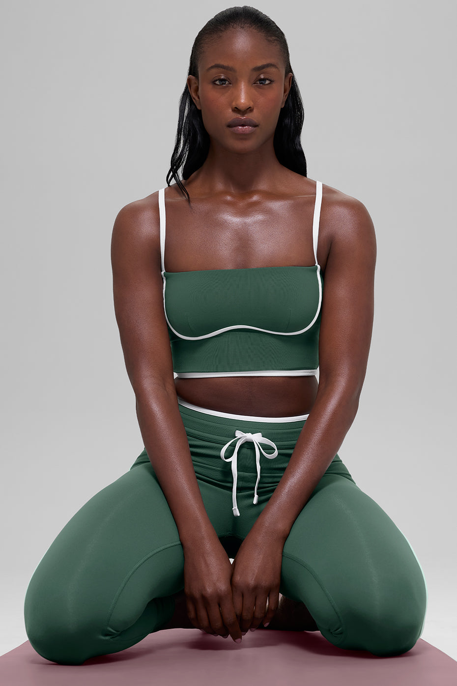 Débardeur Brassière Airbrush Streamlined - Clover Green/Blanc