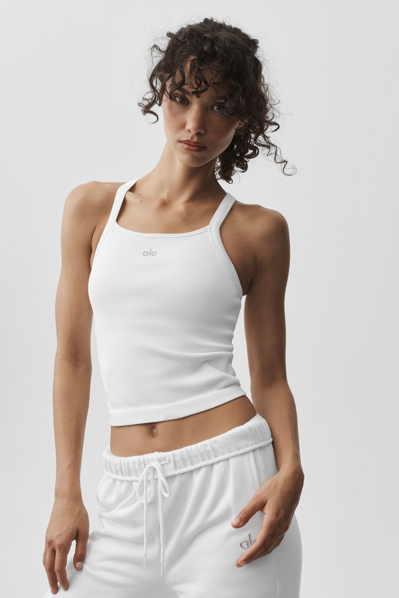 Débardeur Brassière Côtelé Sans Coutures Favorite - Blanc