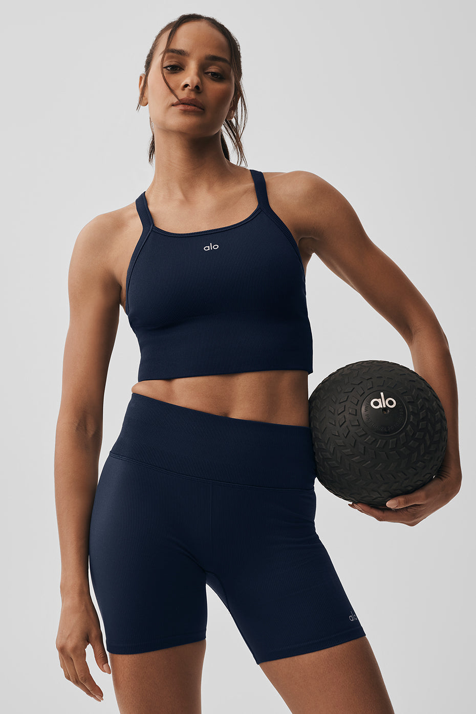 Débardeur Brassière Côtelé Sans Coutures Favorite - Navy