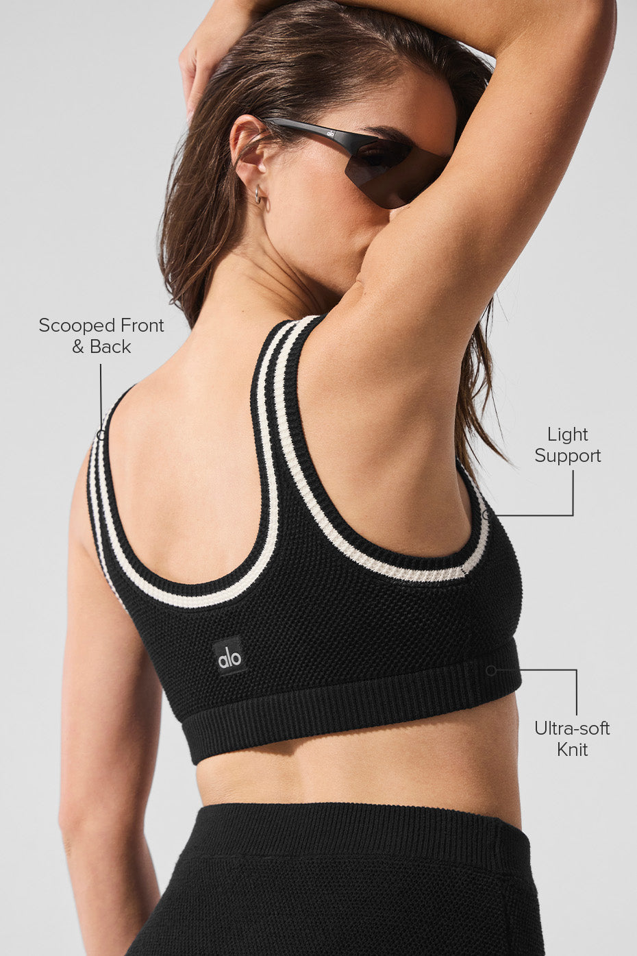 Brassière En Maille Tennis Club - Noir/Ivory