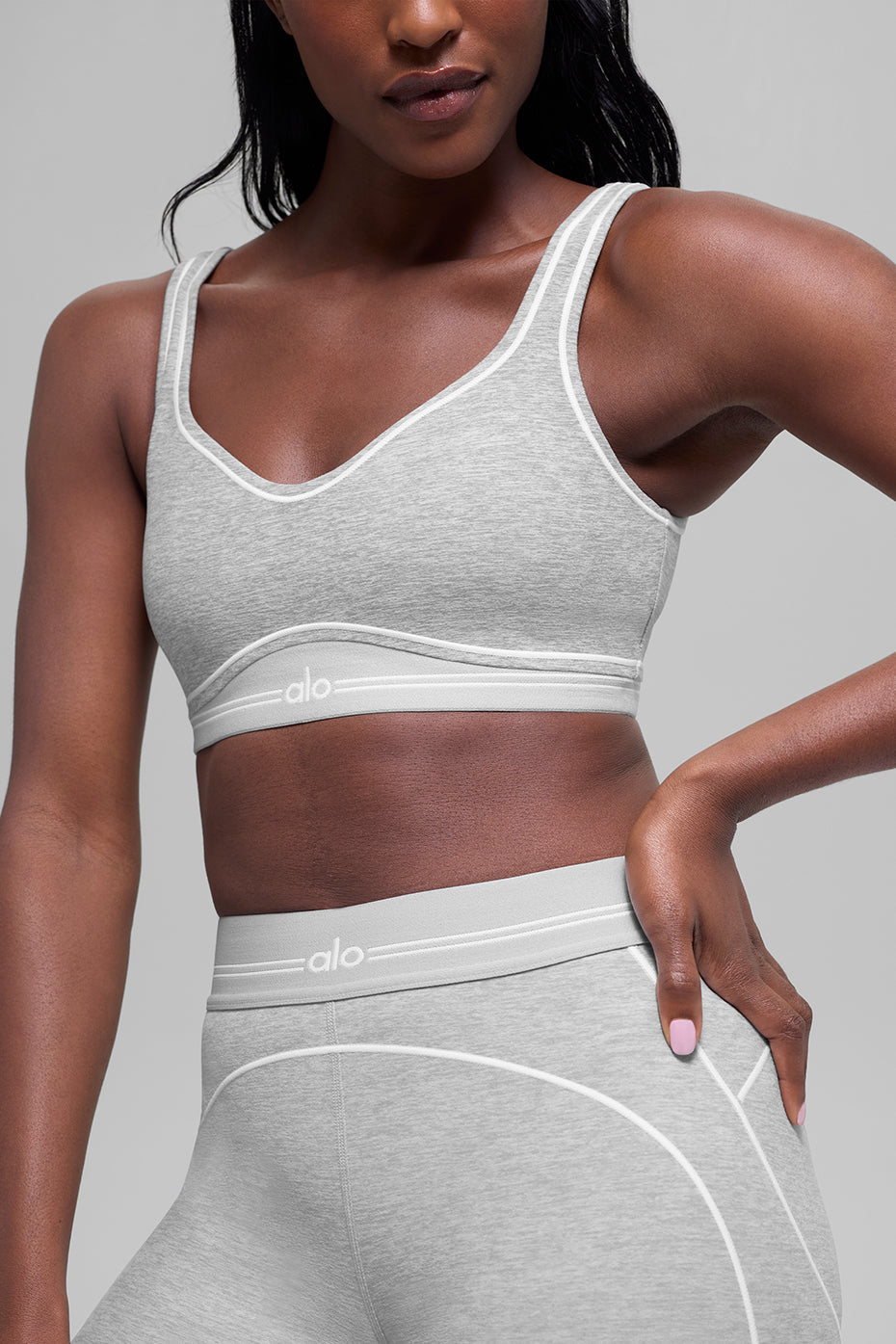 Brassière Alosoft Heart Throb - Athletic Heather Grey/Blanc