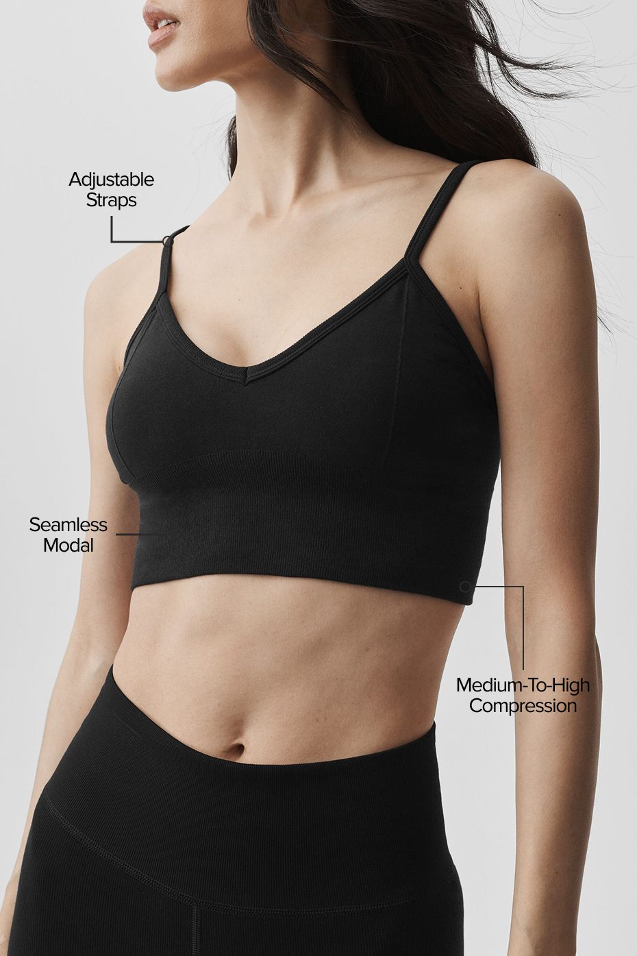 Brassière Côtelée Sans Coutures Modal Delight - Noir