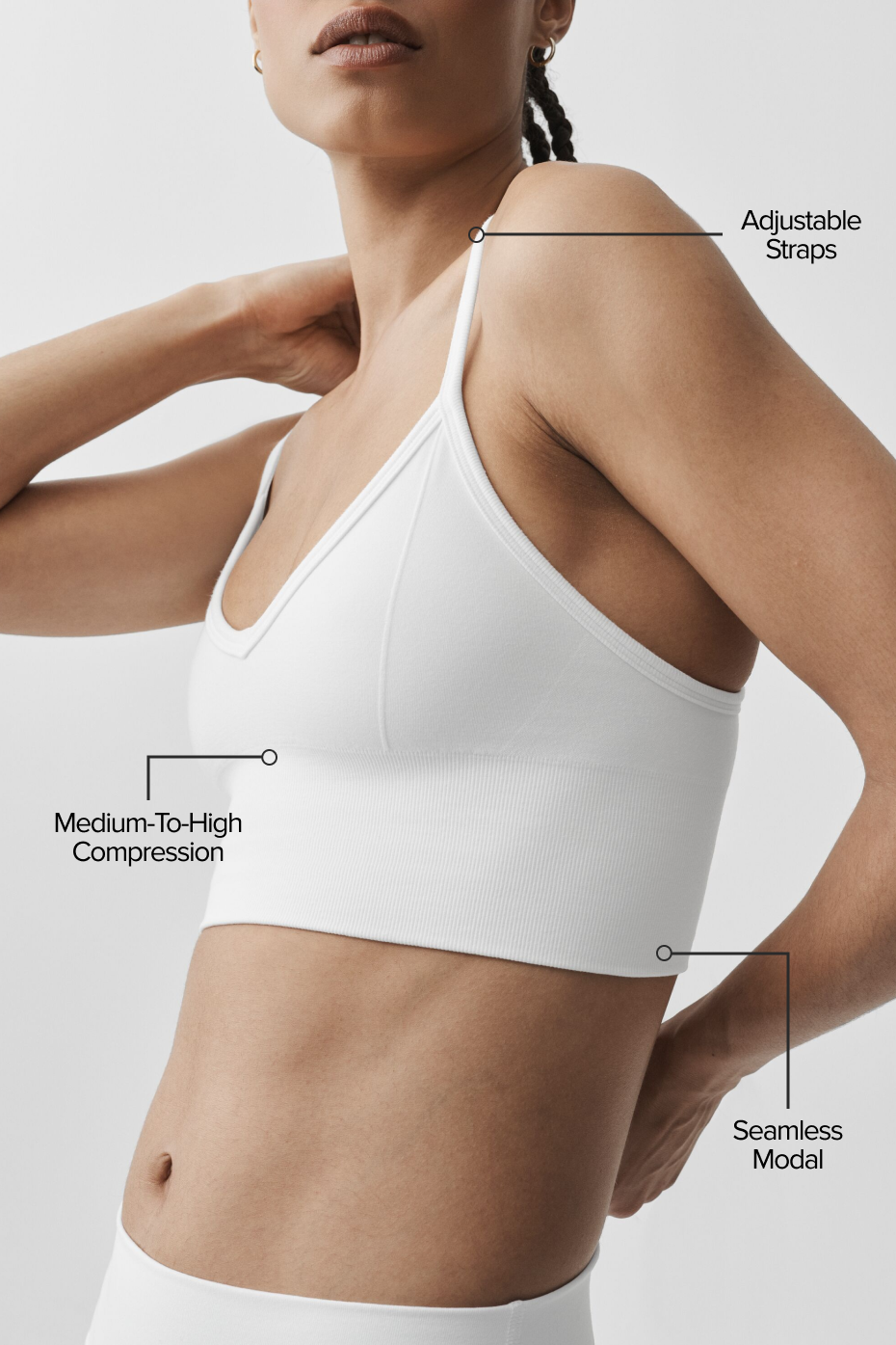 Brassière Côtelée Sans Coutures Modal Delight - Blanc