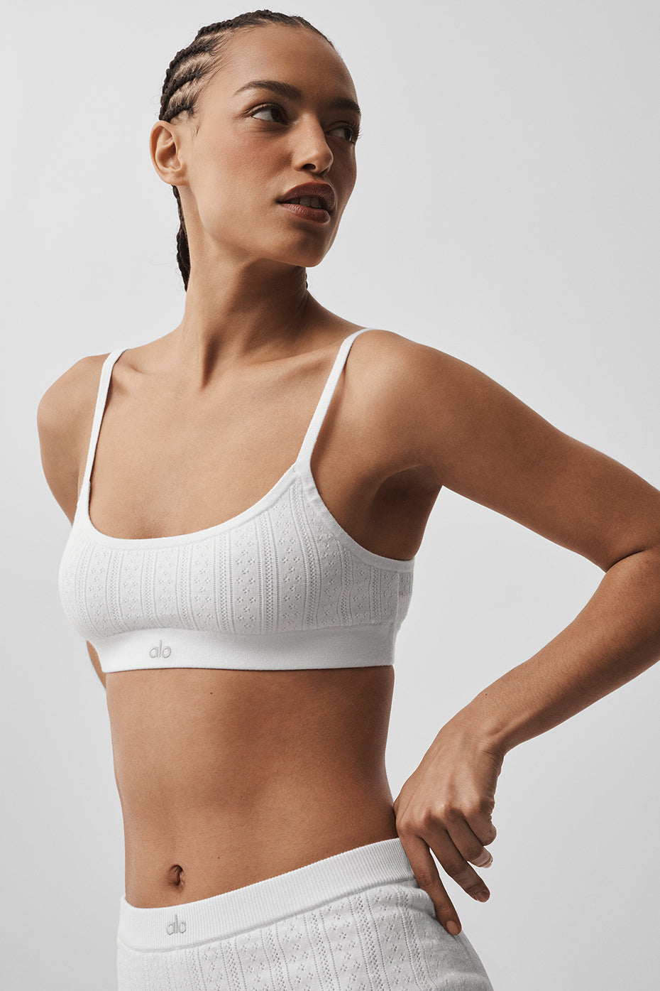 Brassière Sweat Pointelle Be Mine - Blanc semi-transparent