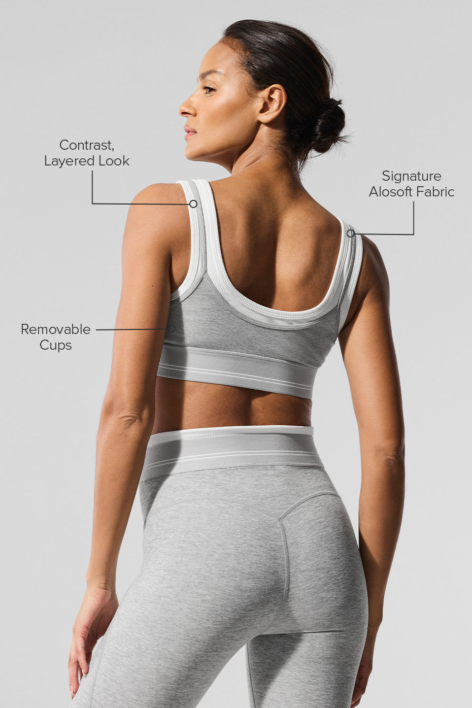 Brassière Alosoft Better Together - Athletic Heather Grey/Blanc