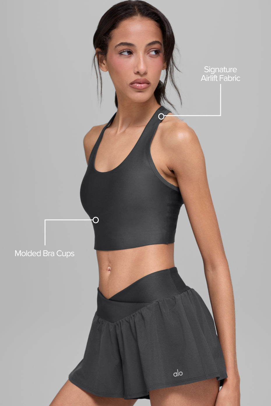Débardeur Brassière Airlift Super Sleek - Anthracite