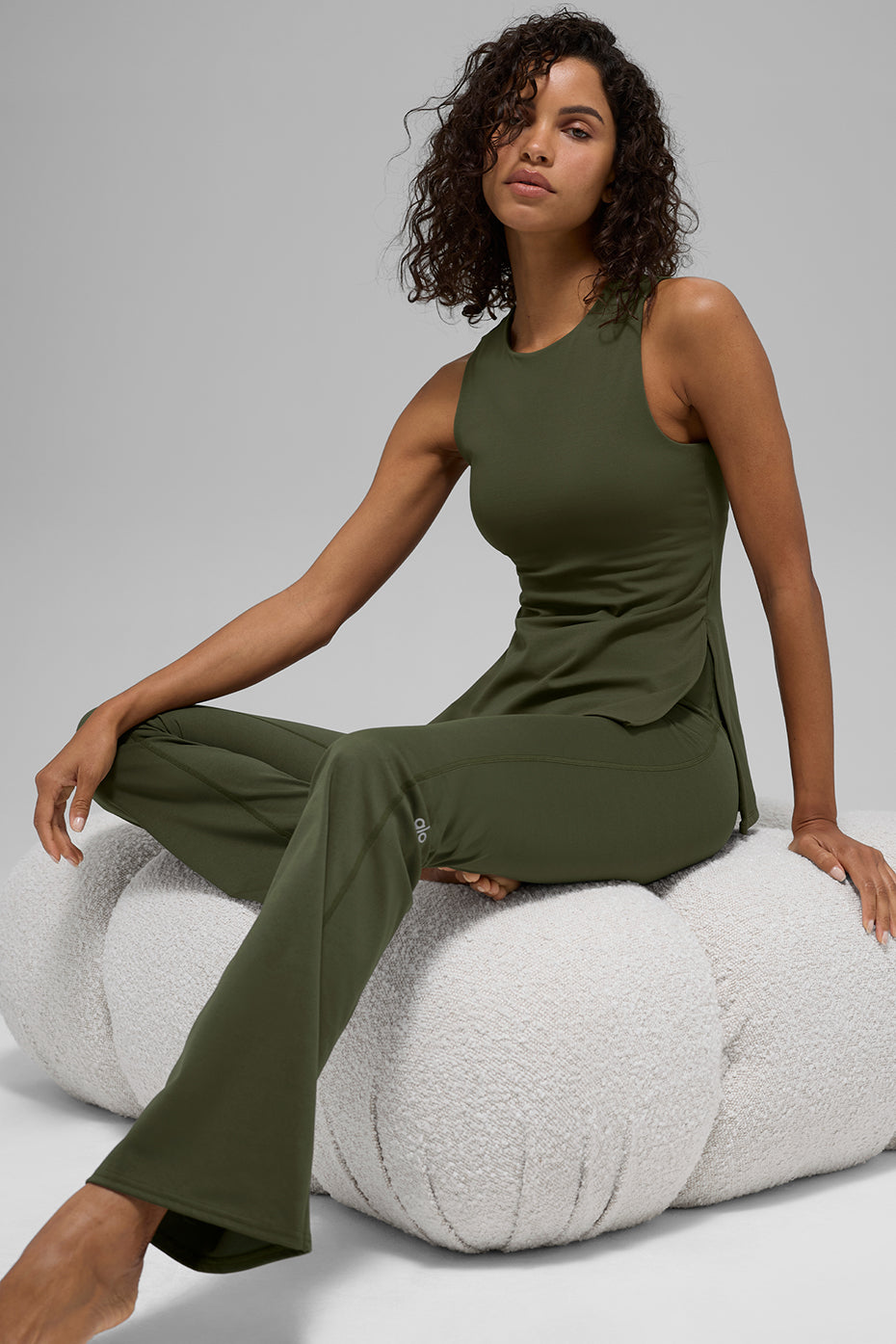 Débardeur Brassière Long ALO Softsculpt Precision - Green Olive