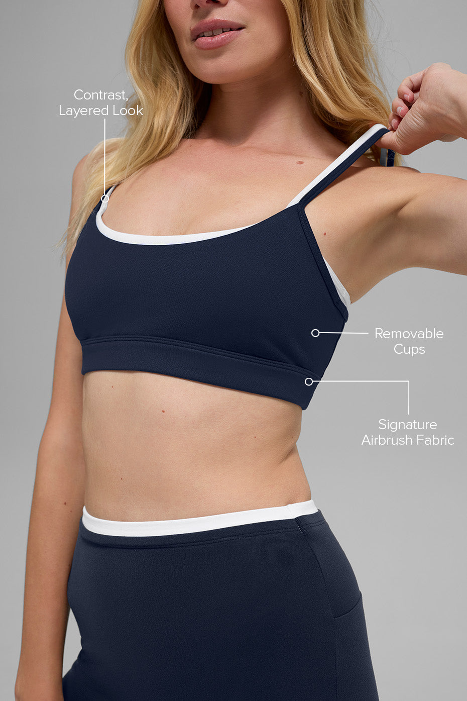 Brassière Airbrush Double Up - Navy/Blanc