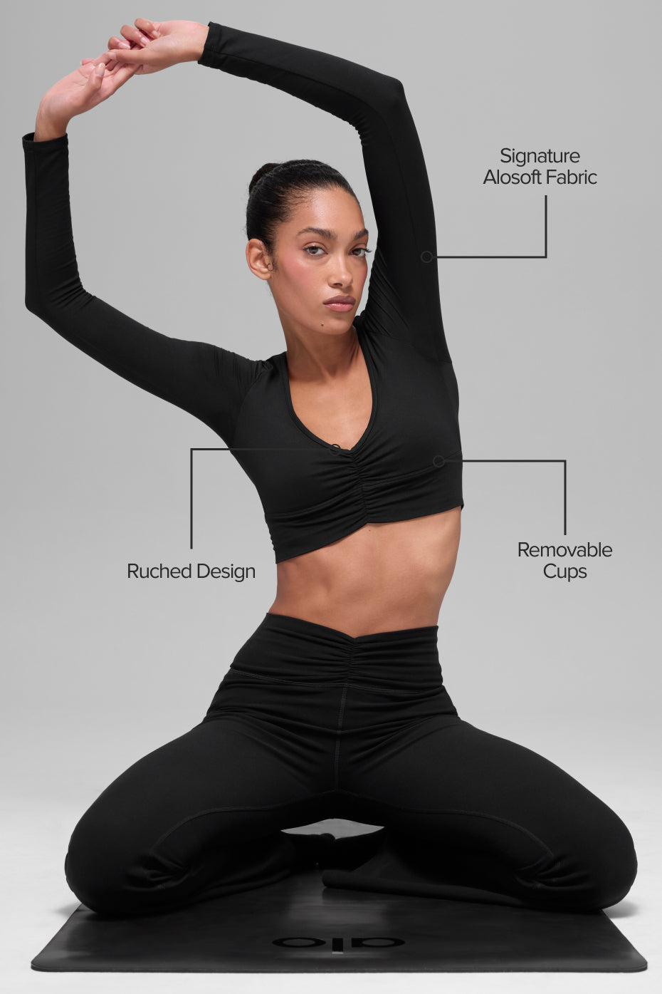 Brassière Manches Longues Alosoft Intuition - Noir