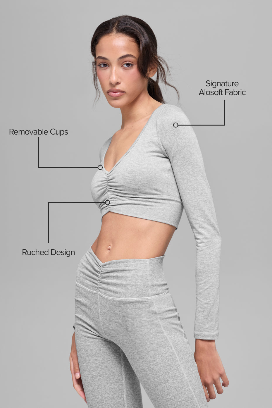 Brassière Manches Longues Alosoft Intuition - Athletic Heather Grey