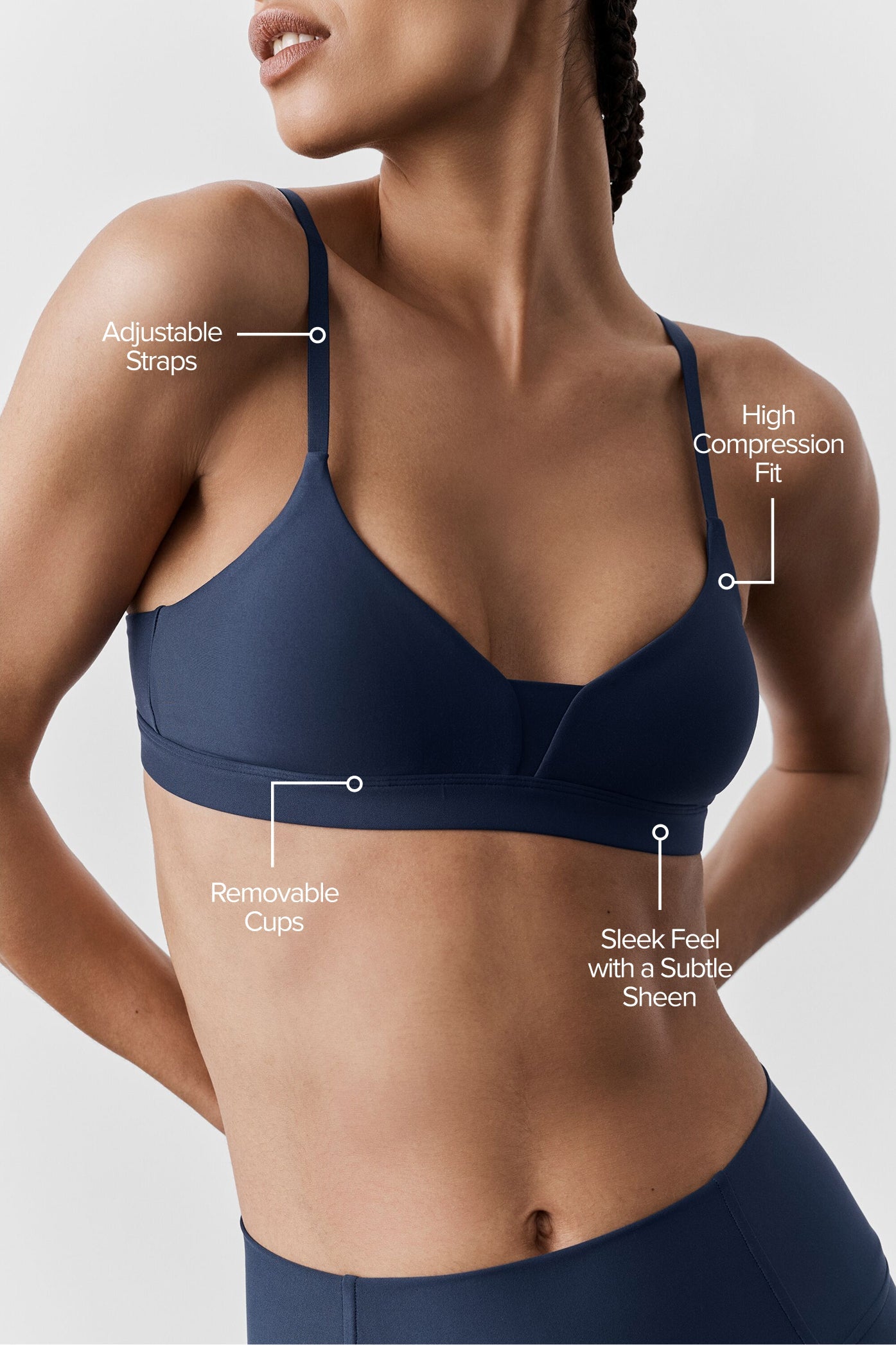 Brassière Airlift Fine Line - Navy
