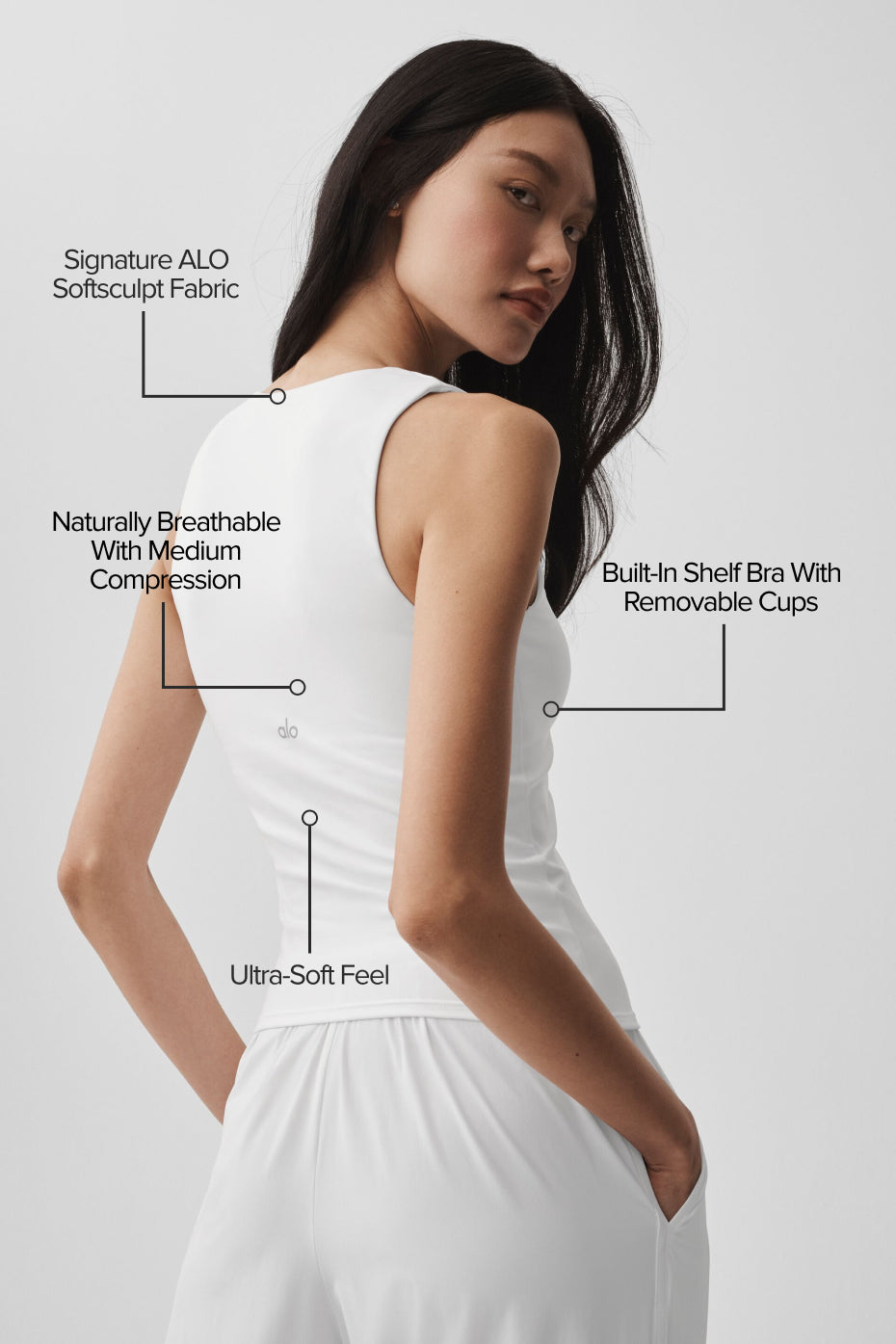 Débardeur Brassière ALO Softsculpt No Nonsense - Blanc