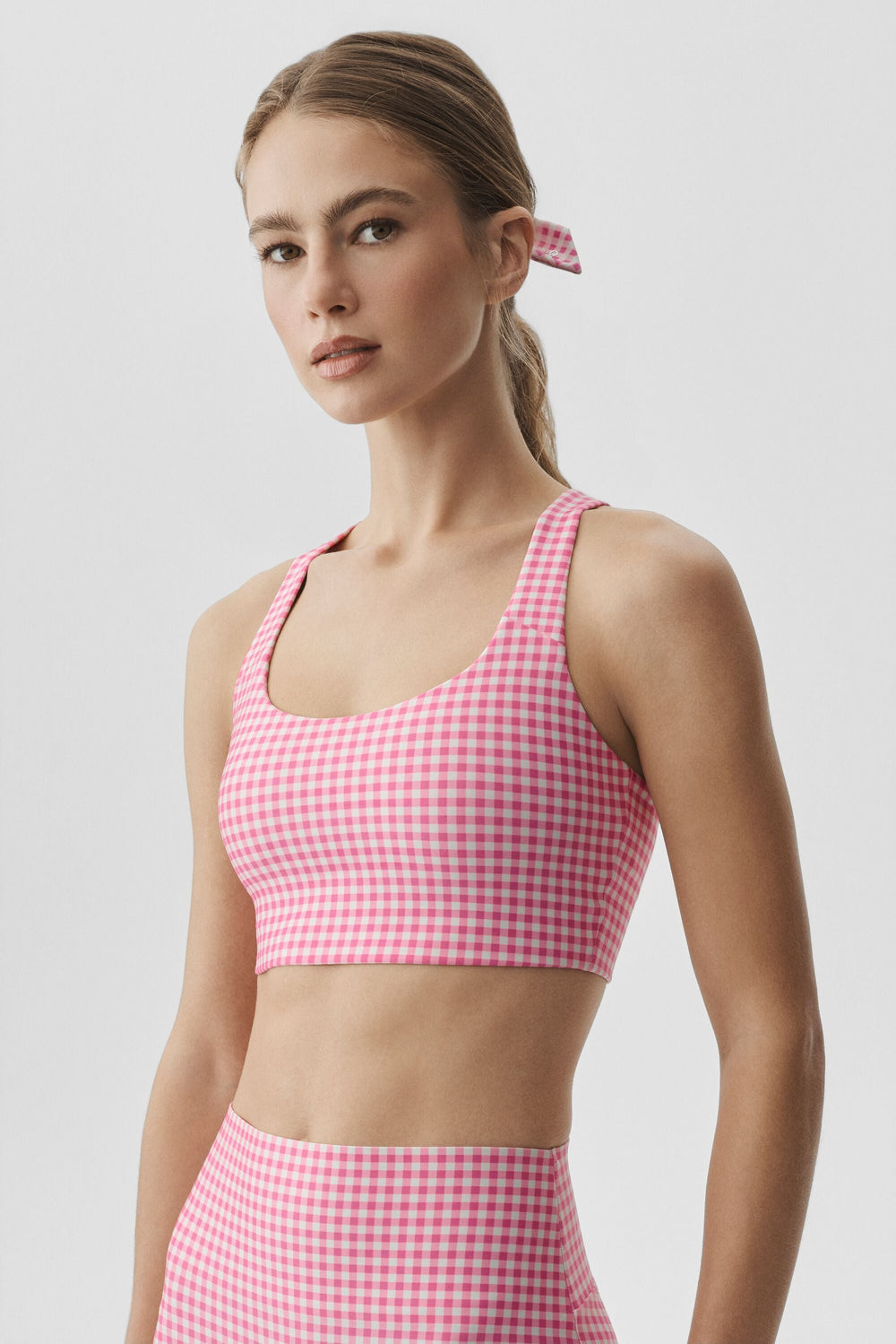 Débardeur Brassière Motif Vichy Airlift Sleek - Paradise Pink Gingham