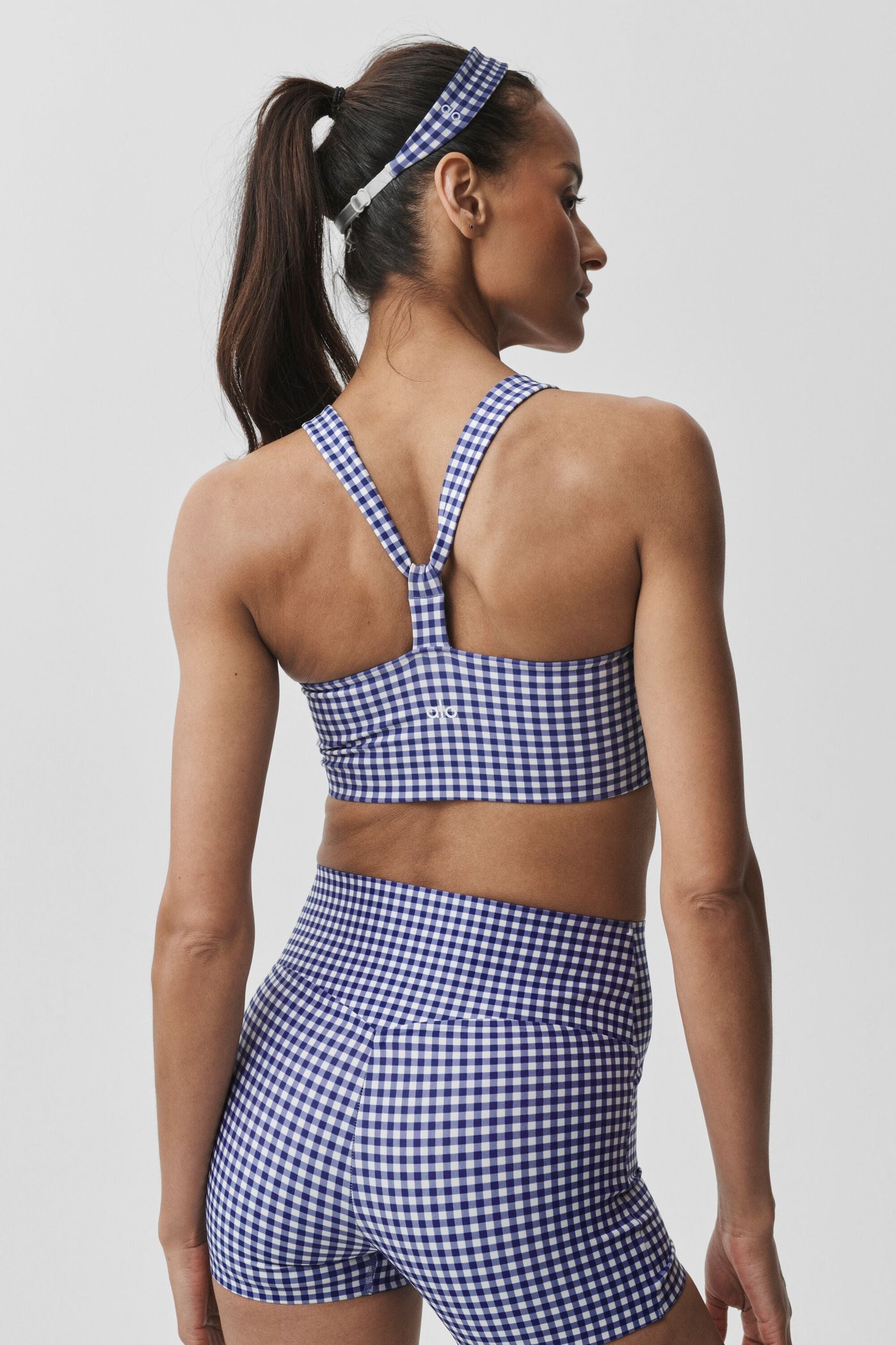 Débardeur Brassière Motif Vichy Airlift Sleek - Navy Gingham