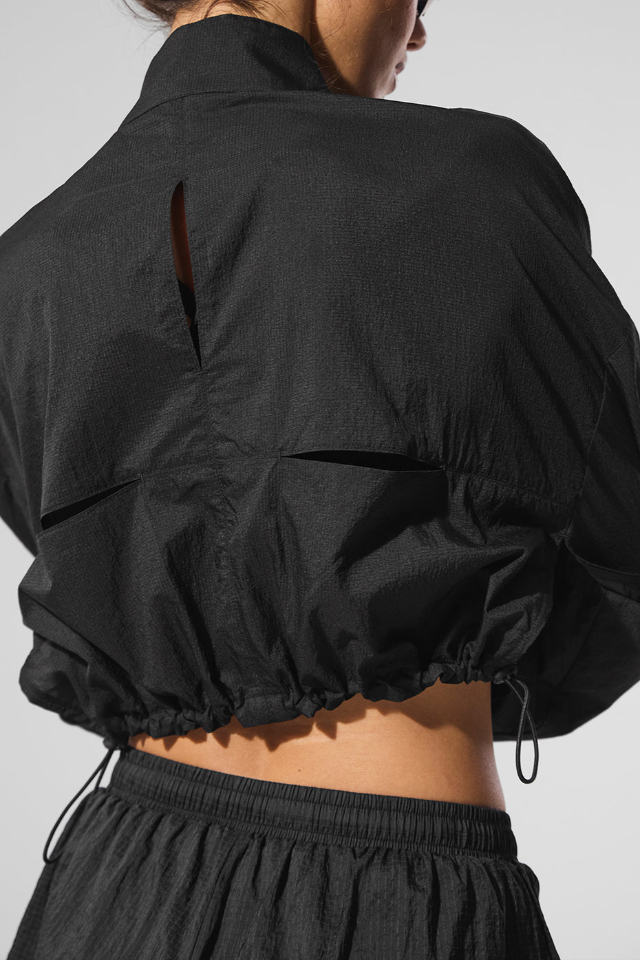 Pull aérien court zippé 1/4 - Noir